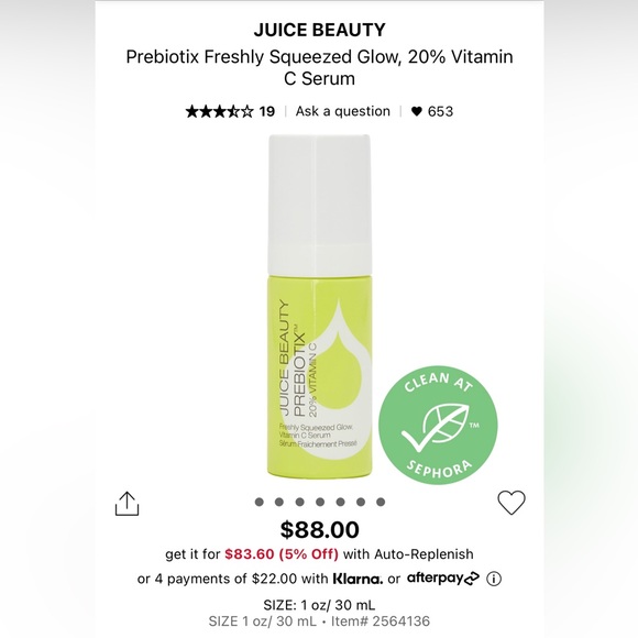 Juice Beauty Prebiotix Freshly Squeezed Glow Vitamin C Serum 18ml - Picture 2 of 2